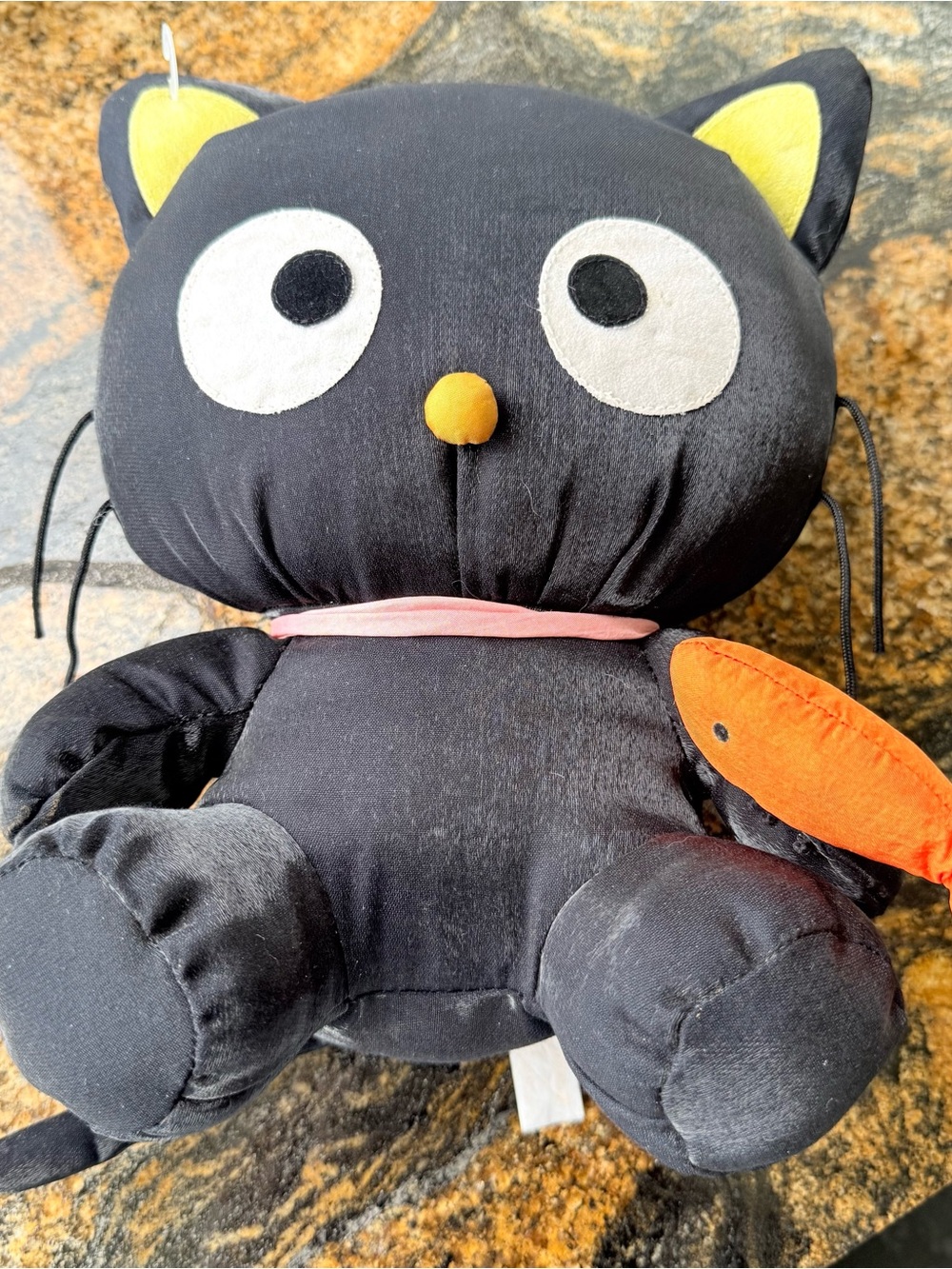 CHOCOCAT Vintage Black Plushie with Orange Fish - Picture 1 of 7